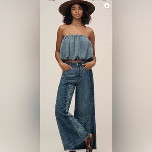 Anthropology Pilcro Mid-Rise Adi Patchwork Flare Jeans Size 27